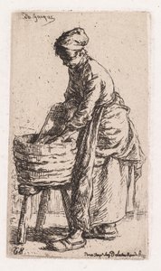 Wasvrouw door Charles Emile Jacque