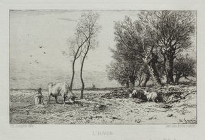 Winter door Charles Emile Jacque