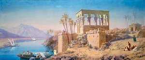 Philae, Egypte, 1863 door Charles Émile de Tournemine