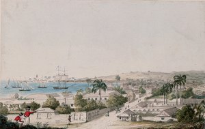 Een Uitzicht op Carlisle Bay en Bridgetown, Barbados