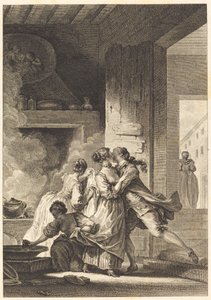 Men denkt nooit aan alles door Charles Emmanuel Patas after Jean Honoré Fragonard