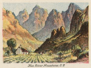 Zuid-Afrika: Hex River Mountains, CP (kleur litho)