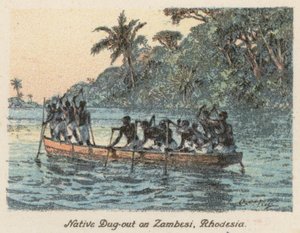 Zuid-Afrika: Inheemse Kano op de Zambezi, Rhodesië door Charles Ernest Peers