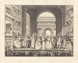 Kroning van Voltaire door Charles Etienne Gaucher after Jean Michel Moreau