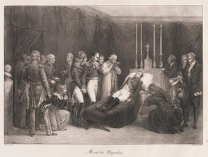 Dood van Napoleon, begin 19e eeuw door Charles Etienne Pierre Motte
