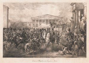 Intocht van Napoleon & Josephine in Milaan, begin 19e eeuw door Charles Etienne Pierre Motte
