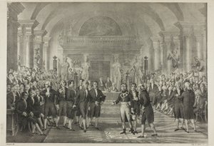 Napoleon in de Kamer van Afgevaardigden, uit het Politieke en Militaire Leven van Napoleon