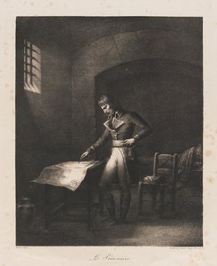 De Gevangene, begin 19e eeuw (litho) door Charles Etienne Pierre Motte