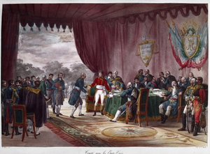 Ondertekening van het Verdrag van Mortefontaine, 30 september 1800 - tussen Joseph Bonaparte (1768-1844) en de Verenigde Staten; de verkoop van Louisiana aan Amerika