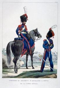 Uniform van een regiment paardartillerie van de koninklijke garde, Frankrijk, 1823 door Charles Etienne Pierre Motte