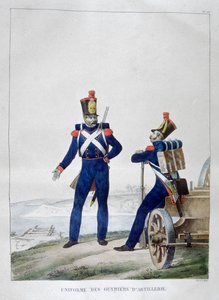 Uniform van artilleristen, Frankrijk, 1823