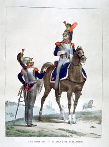 Uniform van het 1e Regiment Chasseurs, Frankrijk, 1823 door Charles Etienne Pierre Motte