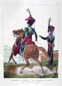 Uniformen van het regiment van de Franse koninklijke garde, 1823 door Charles Etienne Pierre Motte