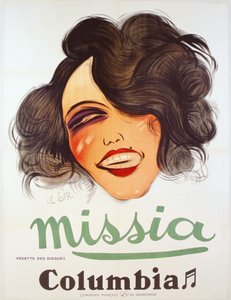 Columbia Records-poster ter promotie van de Franse zangeres Missia, ca. 1935