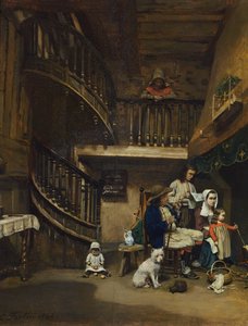 Bretonse Familie door Charles Fortin