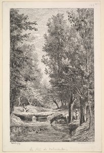 Een stroom in de Mondois-vallei, 1835-78 door Charles Francois Daubigny