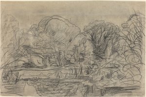 Een Bosvijver door Charles Francois Daubigny
