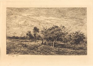 Appelbomen in Auvers (Pommiers à Auvers) door Charles Francois Daubigny