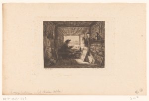 Atelier van een kunstenaar door Charles Francois Daubigny