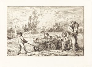 Aan boord van de Bottin door Charles Francois Daubigny