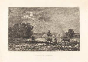 Clair de lune à Valmondois door Charles Francois Daubigny