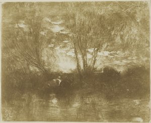 Koeien bij de drinkplaats door Charles Francois Daubigny