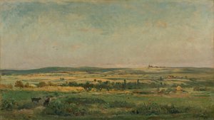 Graanoogst door Charles Francois Daubigny