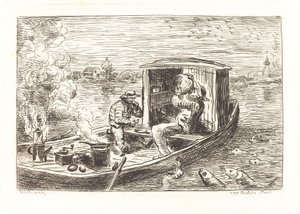 Stroomafwaarts gaan (Avallant) door Charles Francois Daubigny