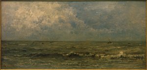 De zee, grijs weer door Charles Francois Daubigny