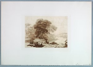 Landschap (naar Claude Lorrain) door Charles Francois Daubigny