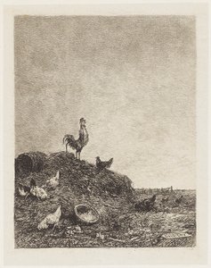 Het lied van de haan door Charles Francois Daubigny