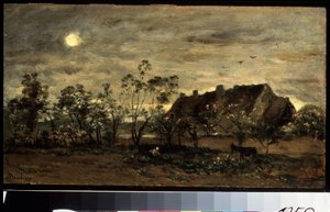 Avond in Honfleur door Charles Francois Daubigny
