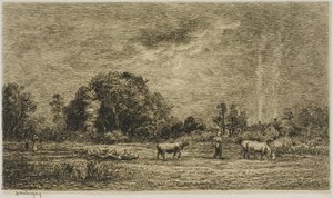 Maanopkomst door Charles Francois Daubigny
