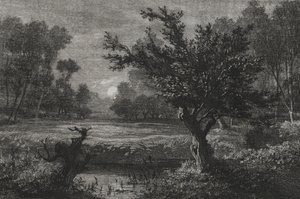 Maanopkomst in de Andilly-vallei door Charles Francois Daubigny