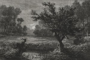 Maanopkomst in de Andilly-vallei door Charles Francois Daubigny