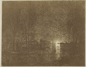 Nacht effect door Charles Francois Daubigny