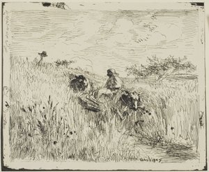 Pad door het tarweveld door Charles Francois Daubigny