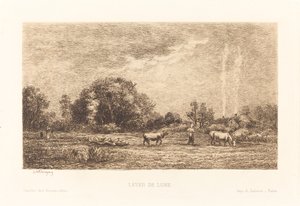 Opkomende maan door Charles Francois Daubigny