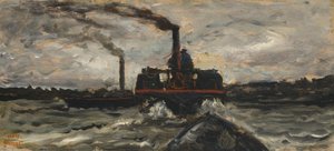 Rivierboot, ca. 1860 door Charles Francois Daubigny