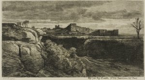Ruïnes van het Kasteel van Crémieux (Isère) door Charles Francois Daubigny