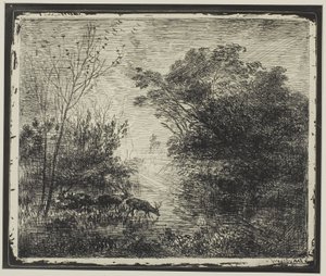 Herten door Charles Francois Daubigny