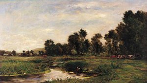 De Arques-vallei, Seine-Maritime door Charles Francois Daubigny