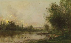 De oevers van de Oise, 1873 door Charles Francois Daubigny
