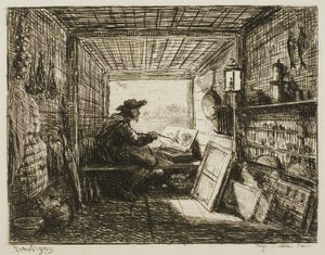 De bootstudio, uit De boottocht door Charles Francois Daubigny