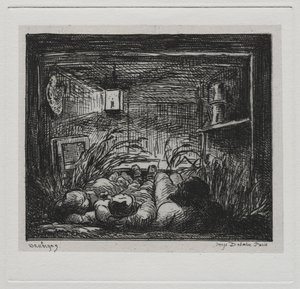 De boottocht: Slapen aan boord van de Botin Nacht op de boot, 1861 door Charles Francois Daubigny