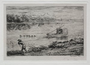De boottocht: Kajuitjongen die het sleeptouw trekt, 1861