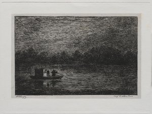 De Boottocht: Nachtvaart of Netvissen (tweede versie) door Charles Francois Daubigny
