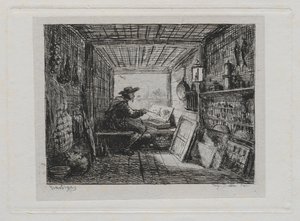 De Boottocht: De Studio op de Boot door Charles Francois Daubigny