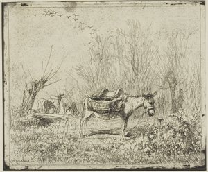 De ezel in de weide door Charles Francois Daubigny