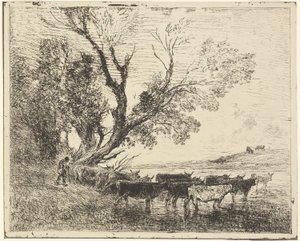 De doorwaadbare plaats door Charles Francois Daubigny